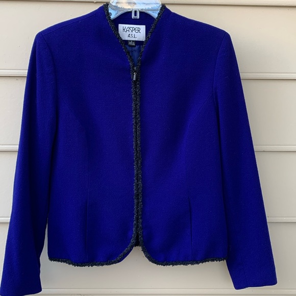 Jasper ASL Royal Blue Zipper Jacket, 8 - Picture 1 of 7